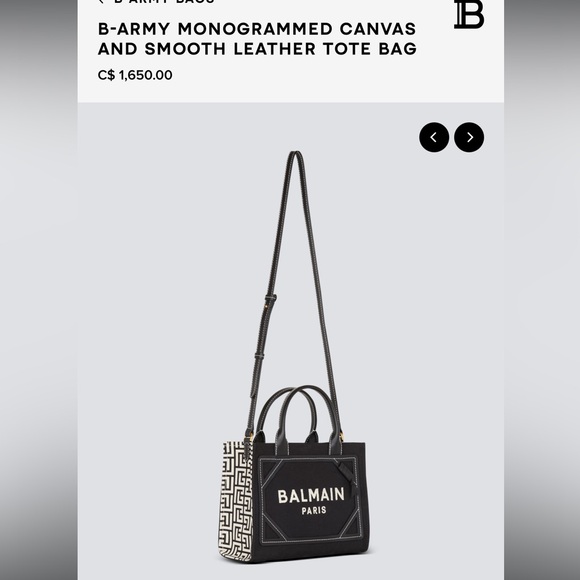 Balmain B-army logo-embroidered tote - Picture 2 of 5